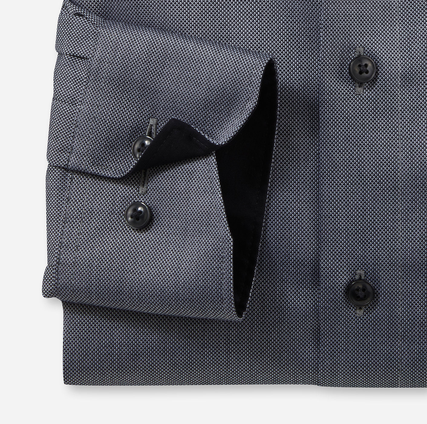 OLYMP NATTÉ LANGARM HEMD MODERN FIT SCHWARZ MIT PATCHUNG