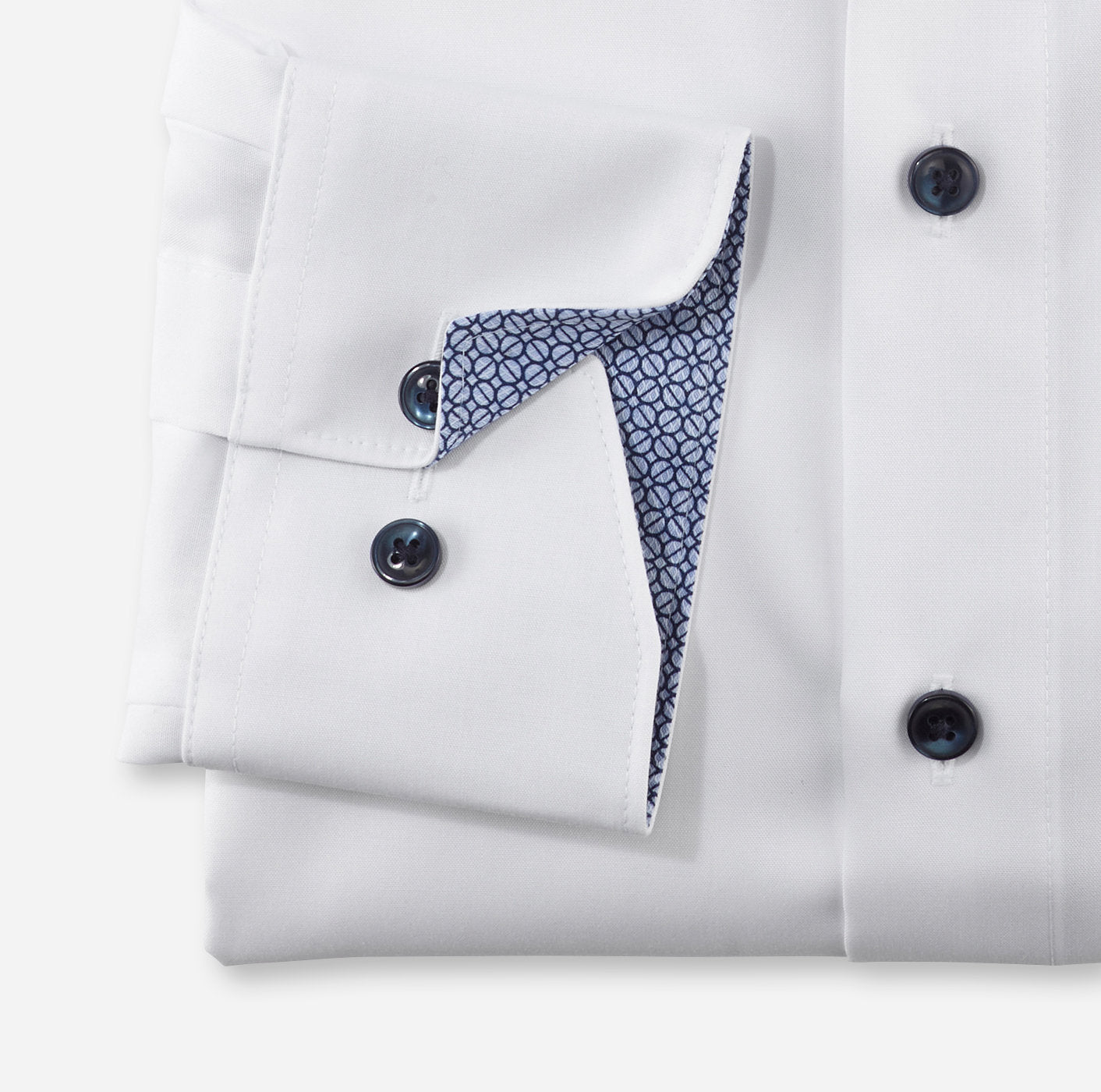 OLYMP LUXOR COMFORT FIT UNI LANGARM HEMD WEISS MIT PATCHUNG