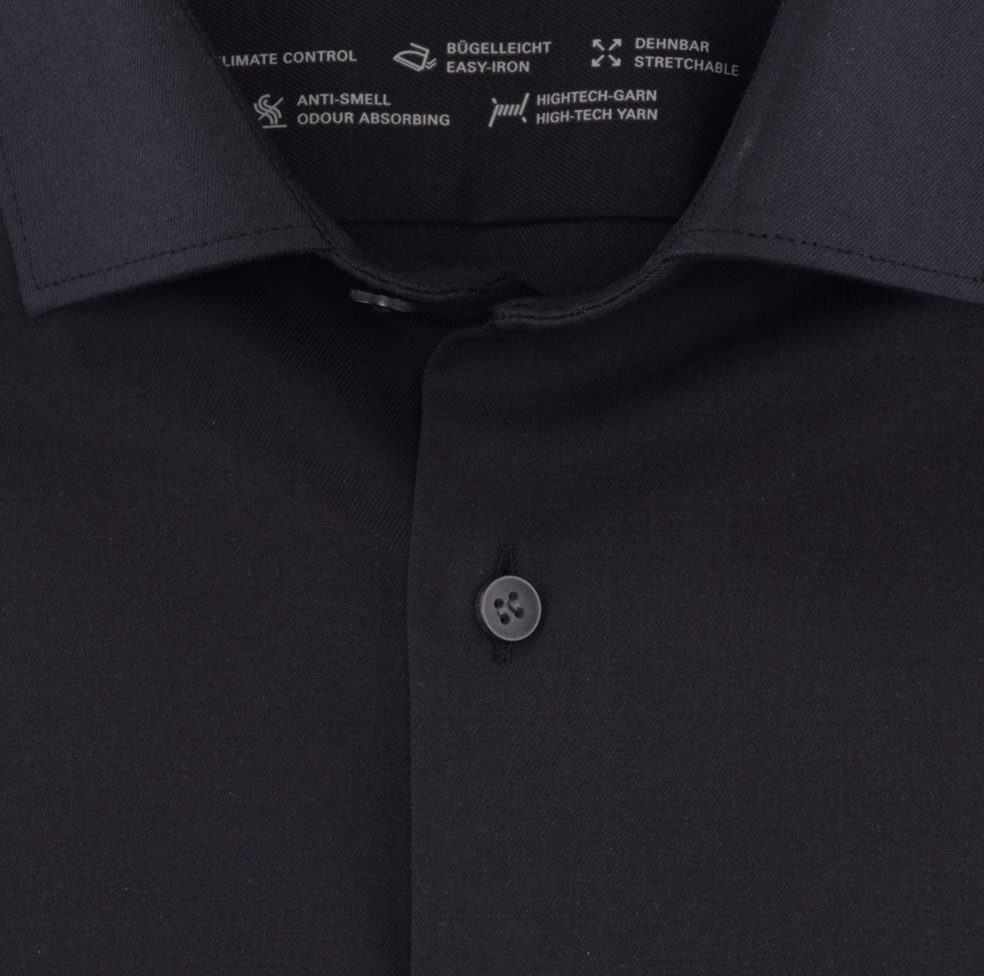 OLYMP LEVEL FIVE BODY FIT TWILL LANGARM HEMD SCHWARZ