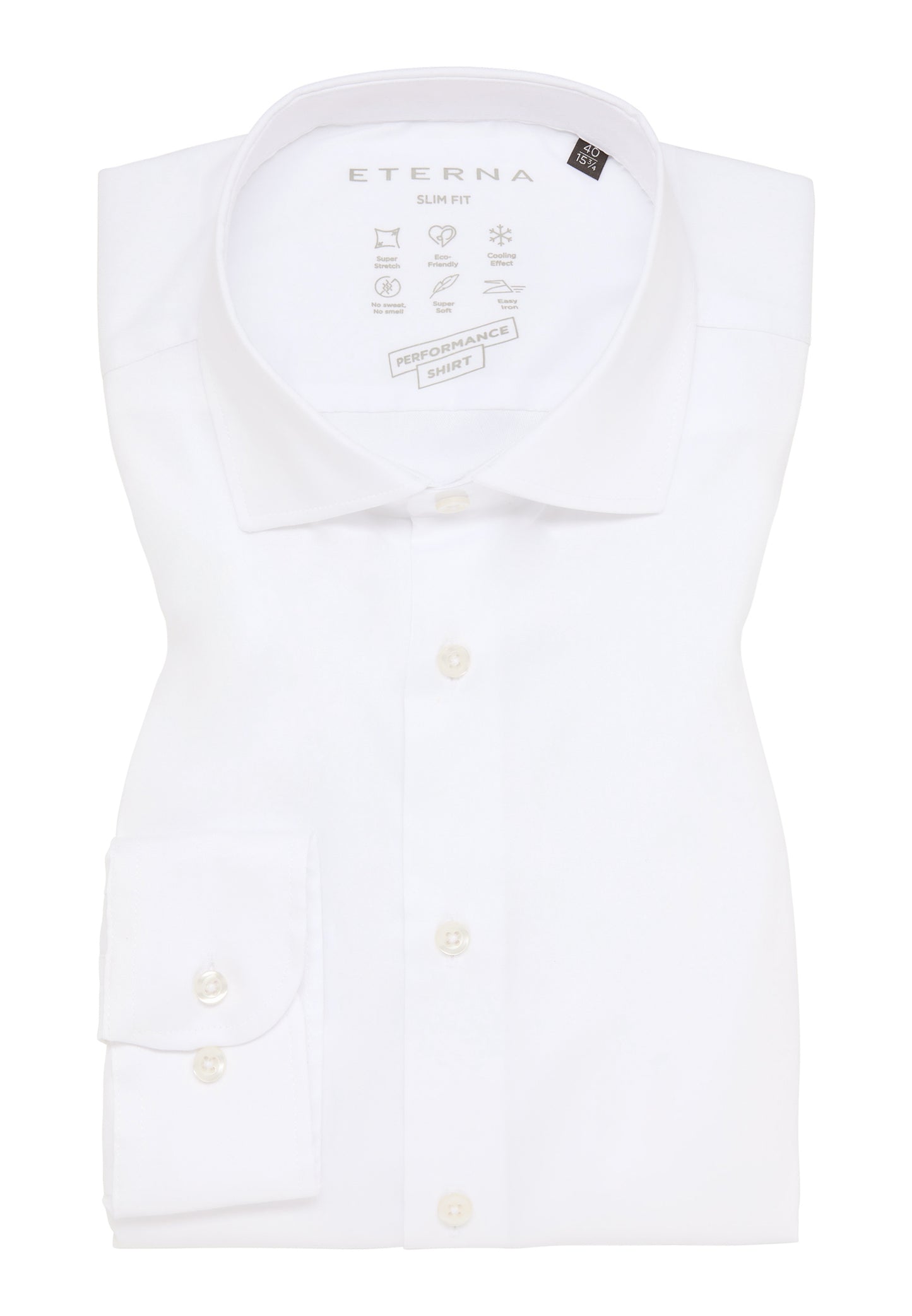 ETERNA LANGARM HEMD SLIM FIT PERFORMANCE SHIRT WEISS