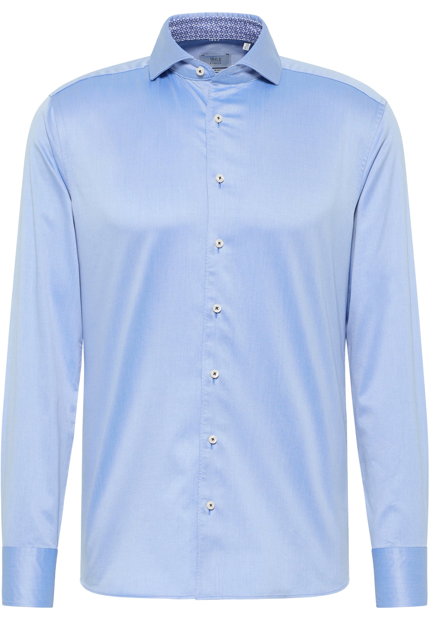 ETERNA LANGARM HEMD SLIM FIT SOFT LUXURY SHIRT HELLBLAU MIT PATCHUNG