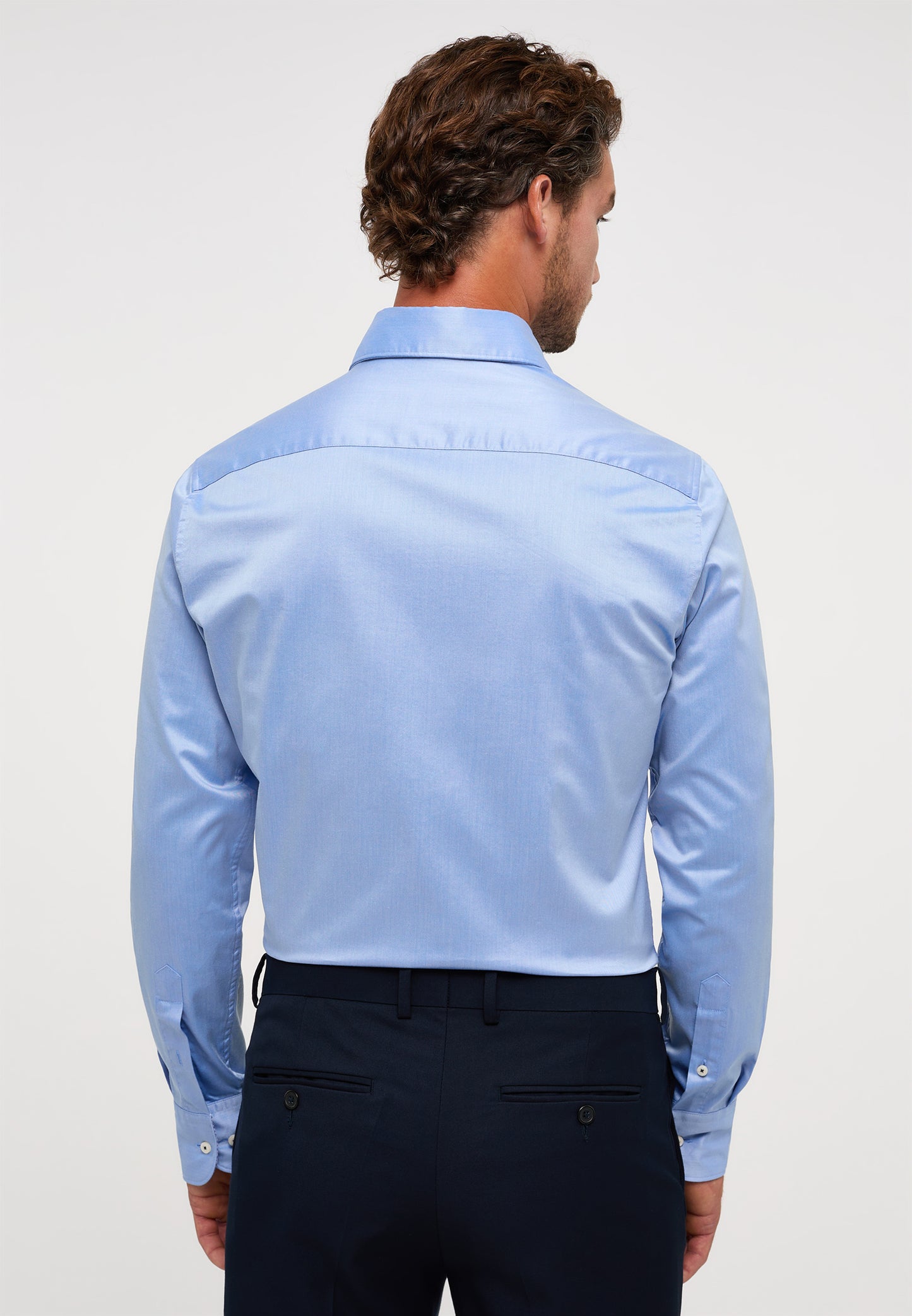 ETERNA LANGARM HEMD SLIM FIT SOFT LUXURY SHIRT HELLBLAU MIT PATCHUNG