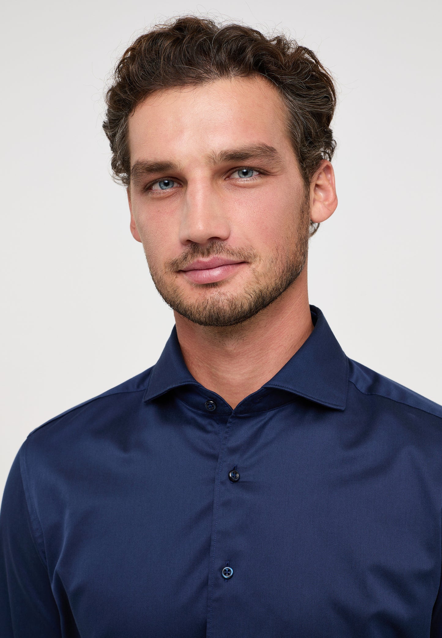 ETERNA LANGARM HEMD SLIM FIT SOFT LUXURY SHIRT NAVY