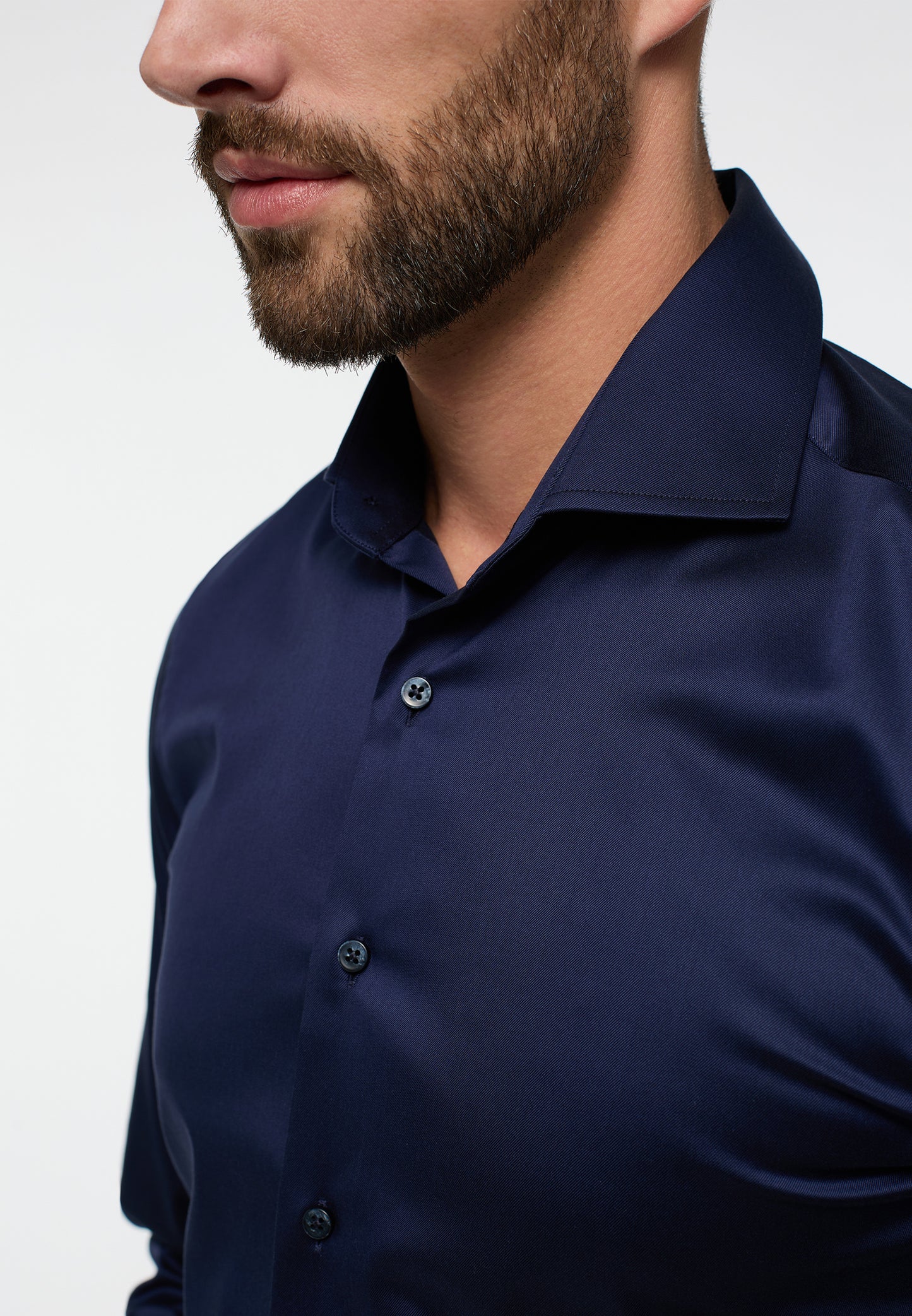 ETERNA LANGARM HEMD LUXURY SHIRT SLIM FIT UNI TWILL MARINE