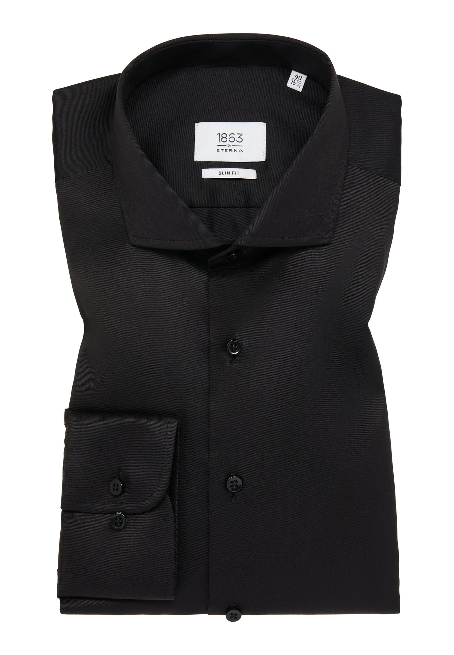 ETERNA LANGARM HEMD LUXURY SHIRT SLIM FIT UNI TWILL SCHWARZ