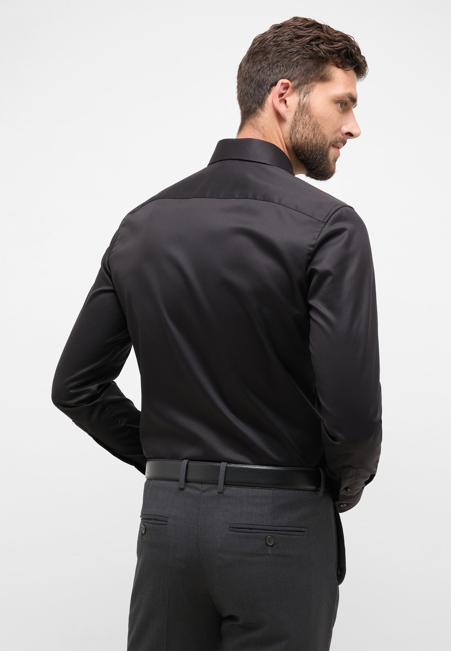 ETERNA LANGARM HEMD LUXURY SHIRT SLIM FIT UNI TWILL SCHWARZ