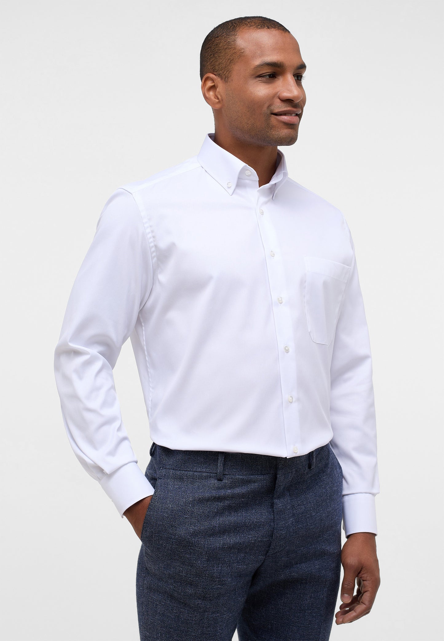 ETERNA LANGARM HEMD COMFORT FIT COVER SHIRT WEISS