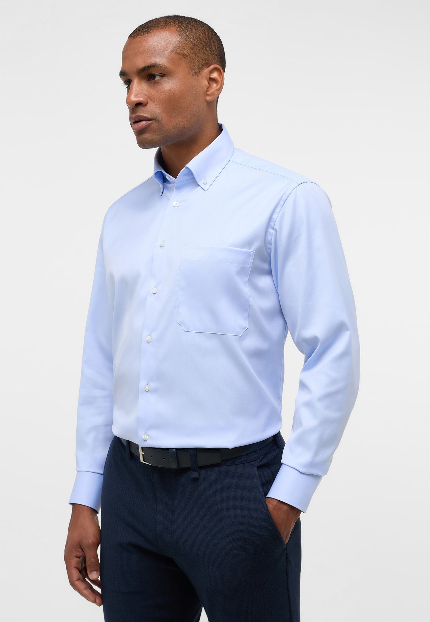 ETERNA LANGARM HEMD COMFORT FIT COVER SHIRT HELLBLU