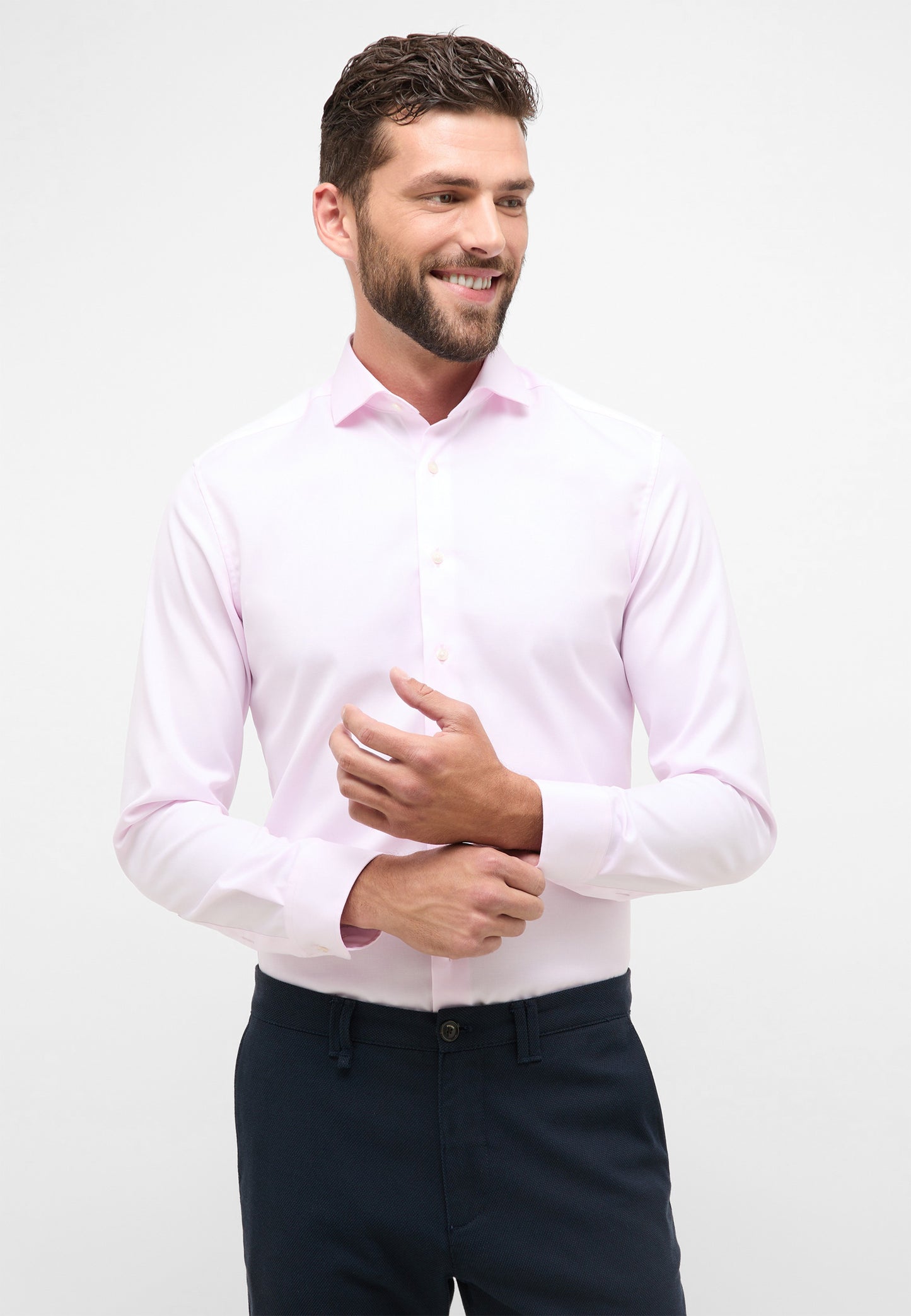 ETERNA LANGARM HEMD SLIM FIT COVER SHIRT TWILL ROSA