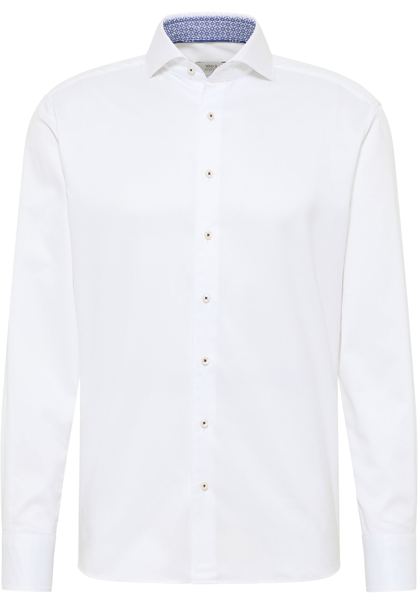 ETERNA LANGARM HEMD MODERN FIT SOFT LUXURY SHIRT WEISS MIT PATCHUNG