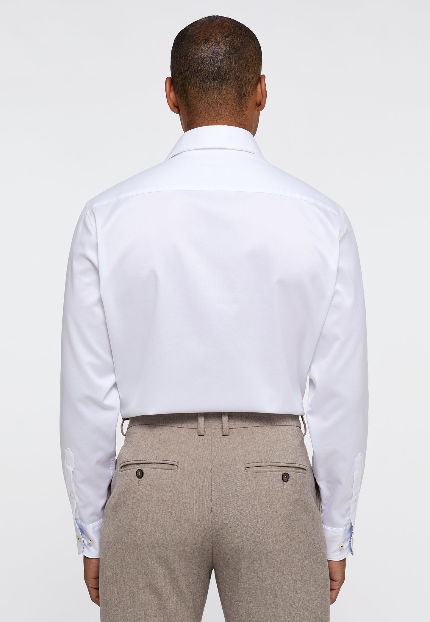ETERNA LANGARM HEMD MODERN FIT SOFT LUXURY SHIRT WEISS MIT PATCHUNG