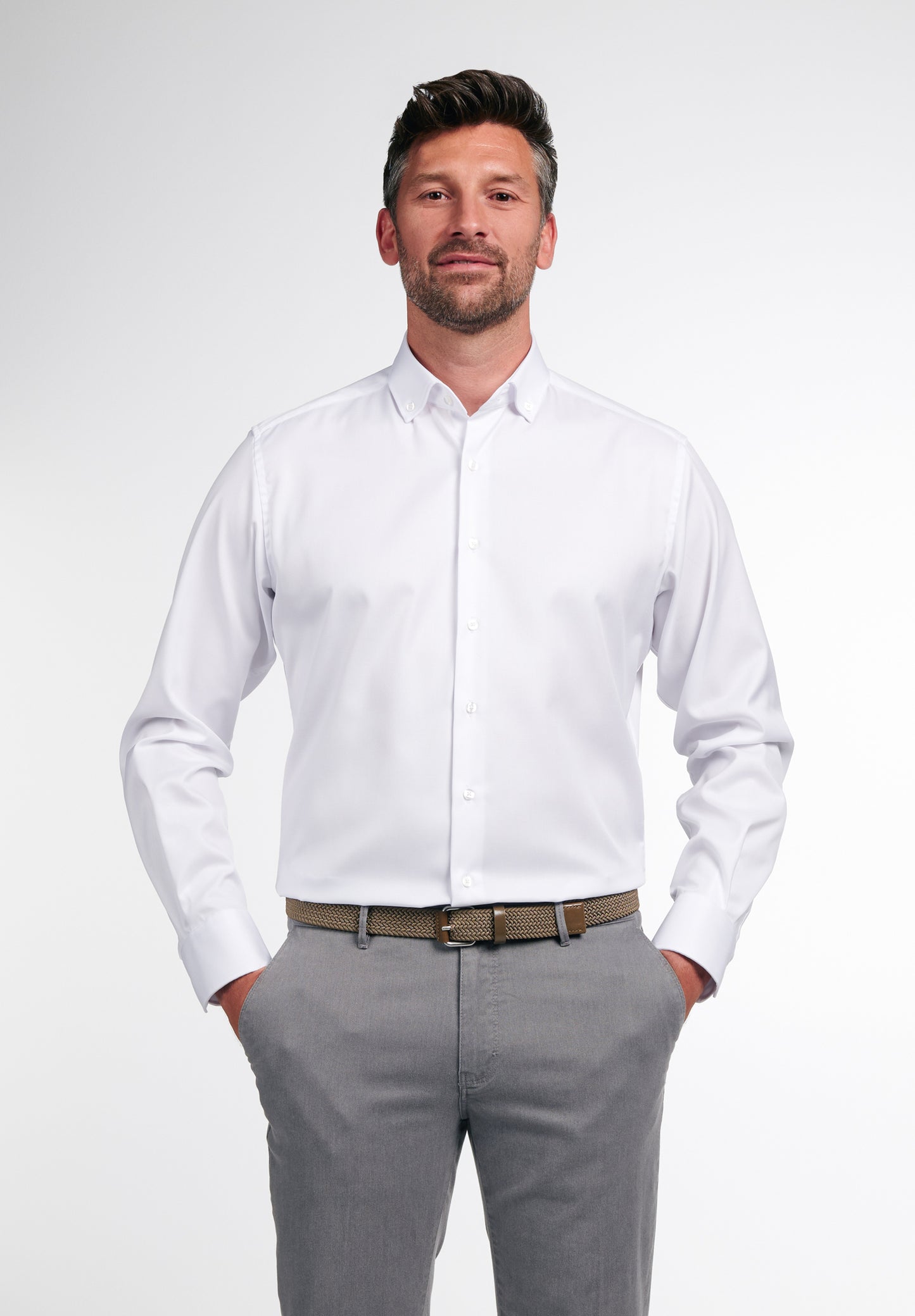 ETERNA LANGARM HEMD MODERN FIT COVER SHIRT WEISS