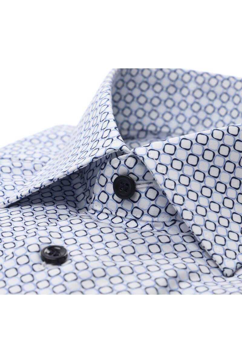 MARVELIS KURZARM HEMD MODERN FIT WEISS GEMUSTERT