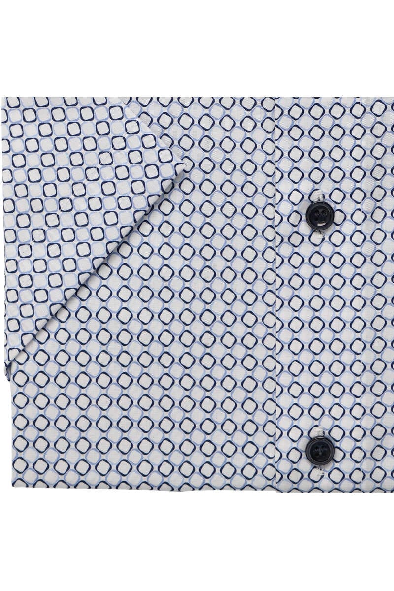 MARVELIS KURZARM HEMD MODERN FIT WEISS GEMUSTERT