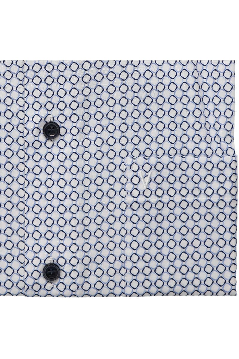 MARVELIS KURZARM HEMD MODERN FIT WEISS GEMUSTERT