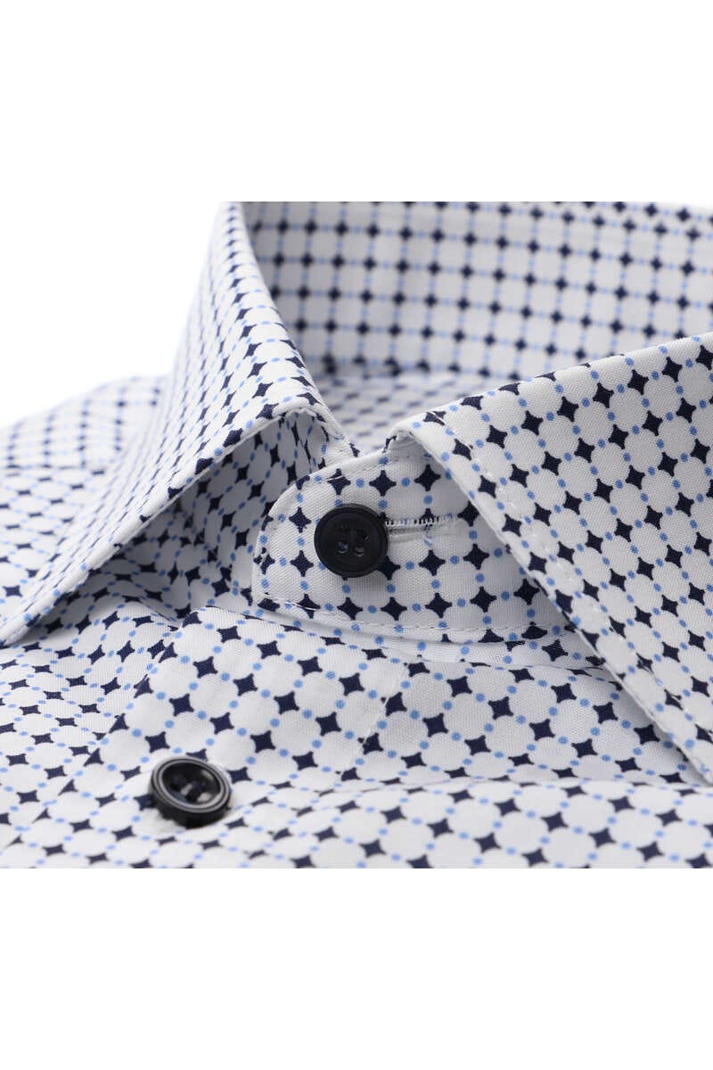 MARVELIS LANGARM HEMD MODERN FIT WEISS GEMUSTERT