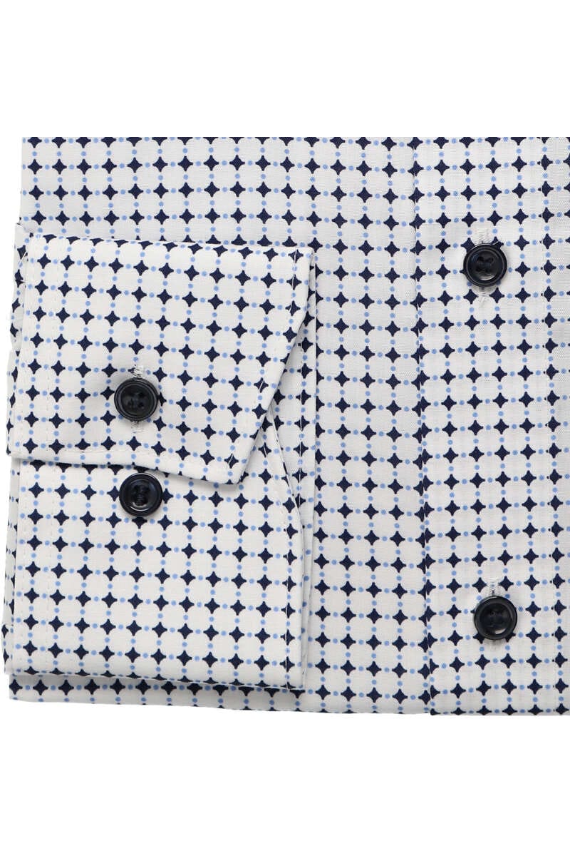 MARVELIS LANGARM HEMD MODERN FIT WEISS GEMUSTERT