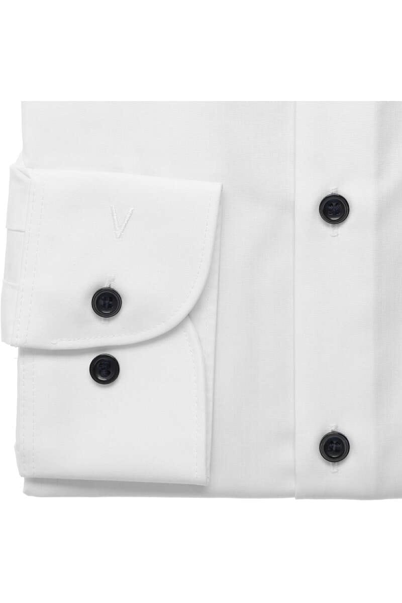 MARVELIS LANGARM HEMD BODY FIT WEISS MIT PATCHUNG