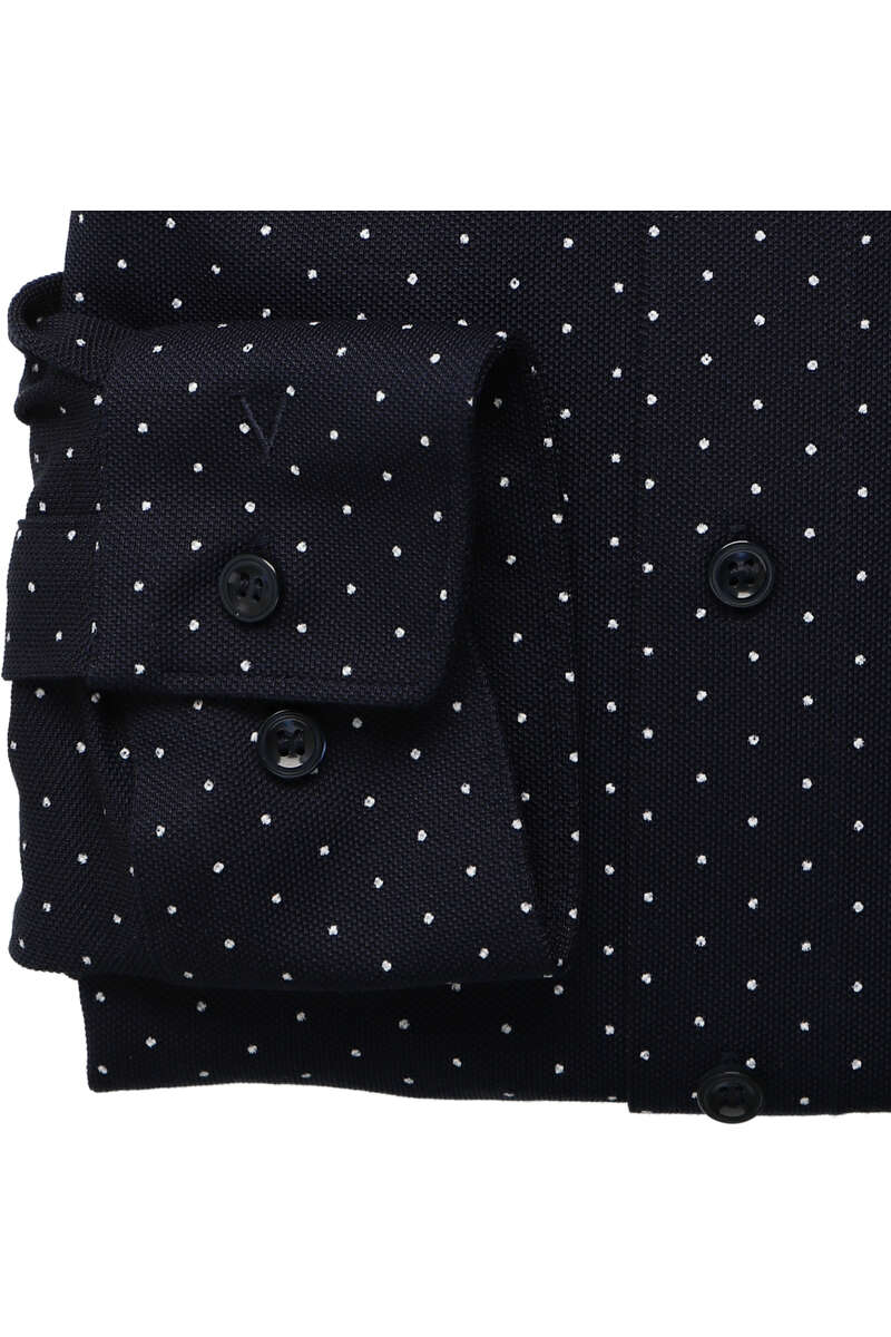 MARVELIS LANGARM HEMD BODY FIT DUNKELBLAU GEPUNKTET