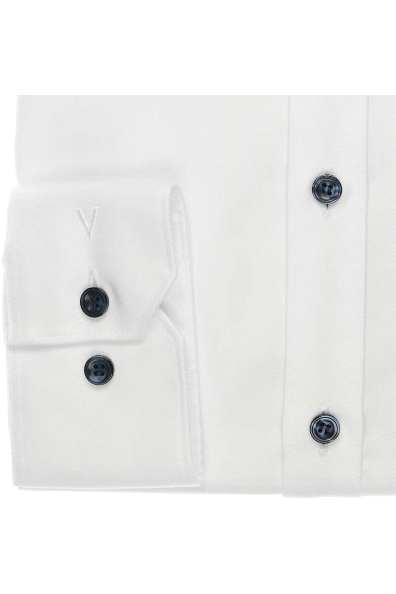 MARVELIS LANGARM HEMD BODY FIT WEISS MIT PATCHUNG