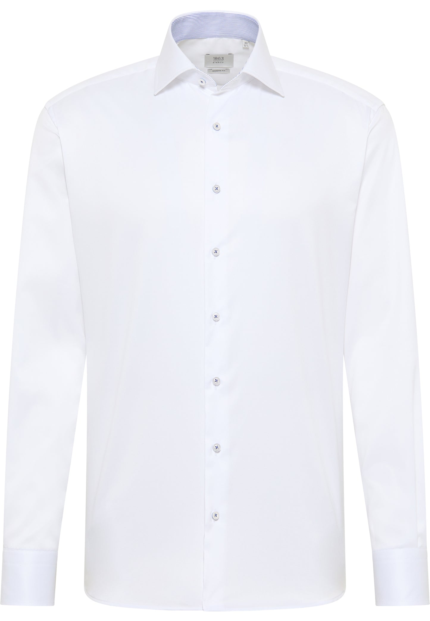 ETERNA LANGARM HEMD LUXURY SHIRT MODERN FIT WEISS MIT PATCHUNG