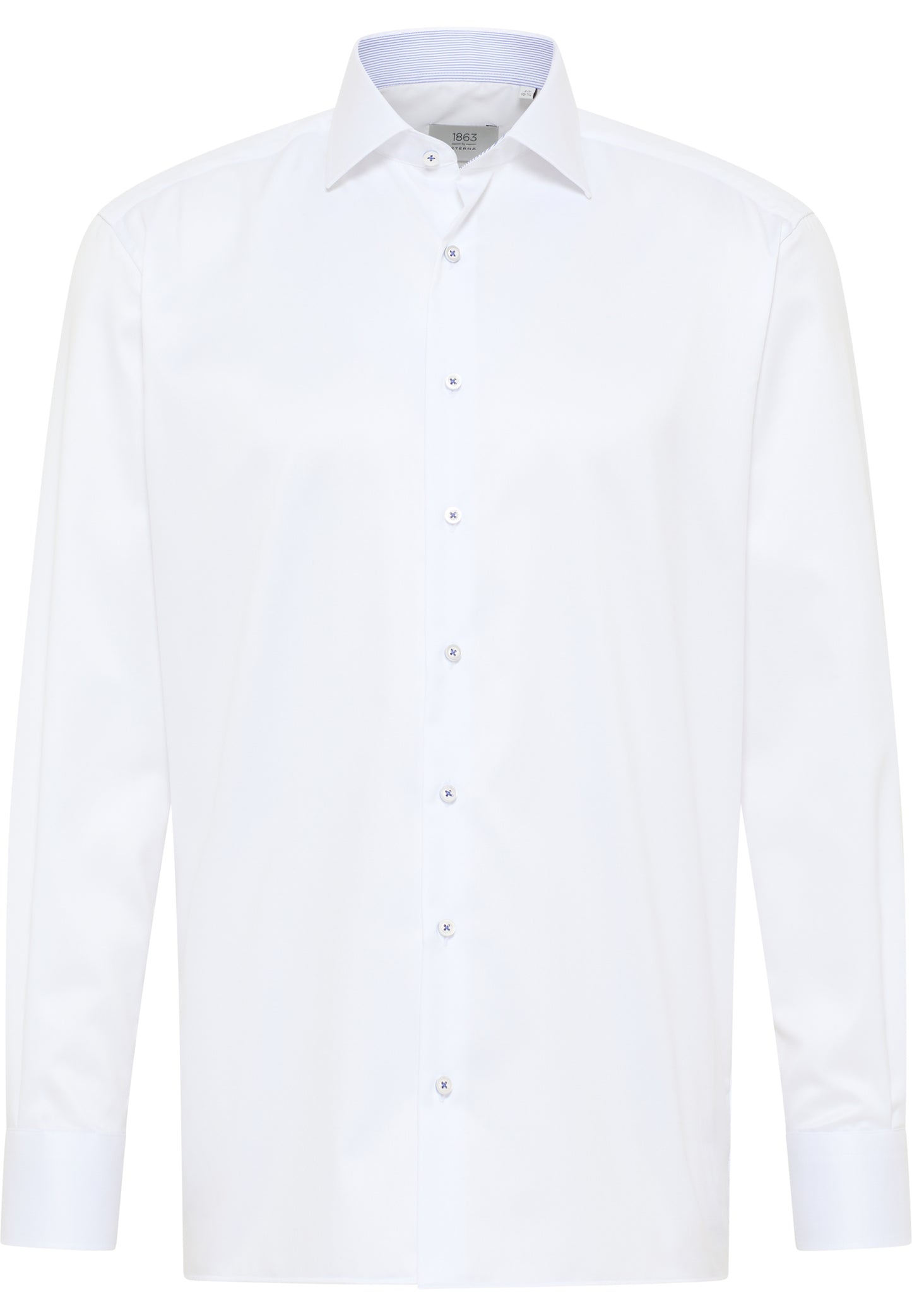 ETERNA LANGARM HEMD LUXURY SHIRT COMFORT FIT WEISS MIT PATCHUNG