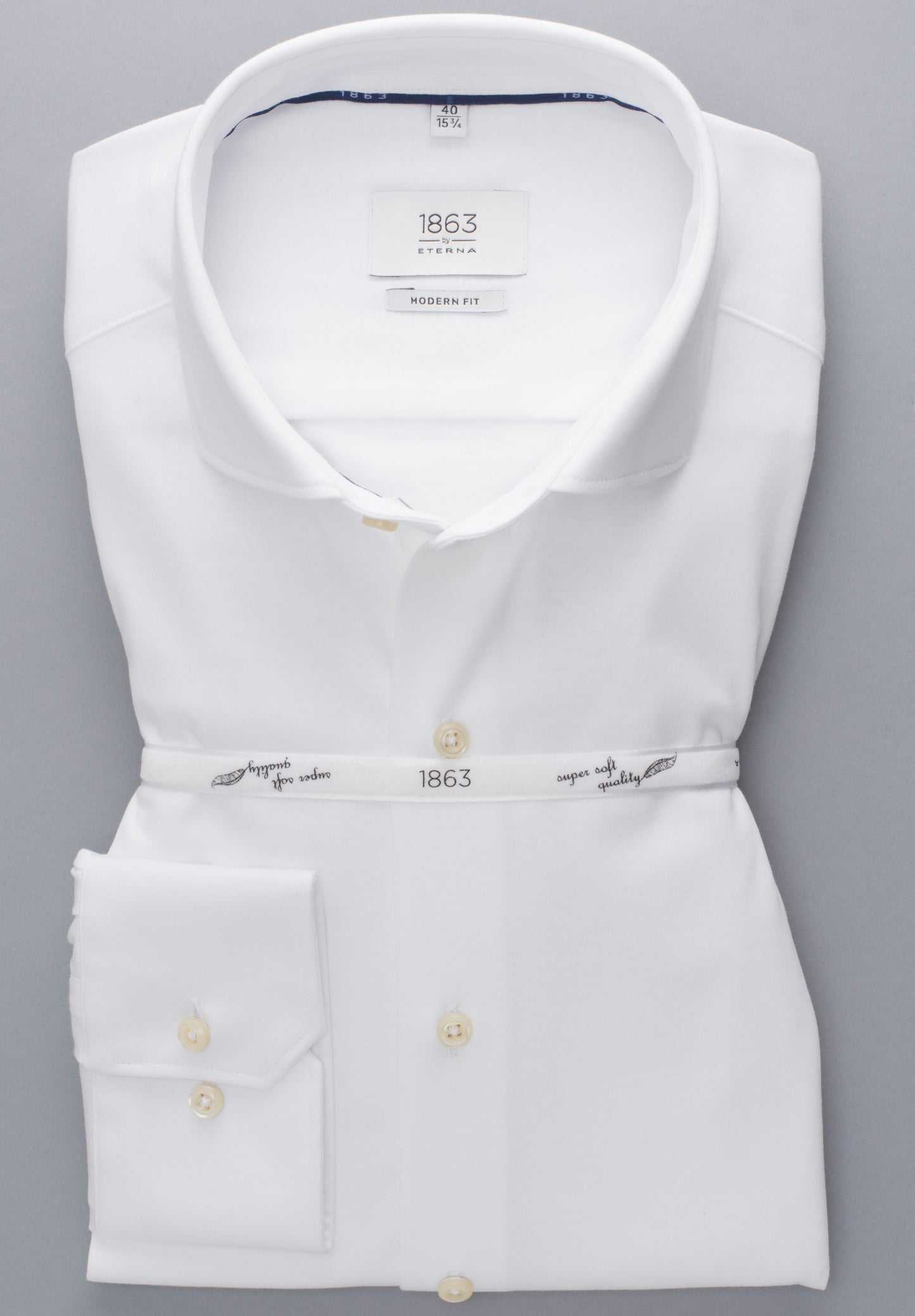 ETERNA LANGARM HEMD MODERN FIT JERSEY SHIRT WEISS