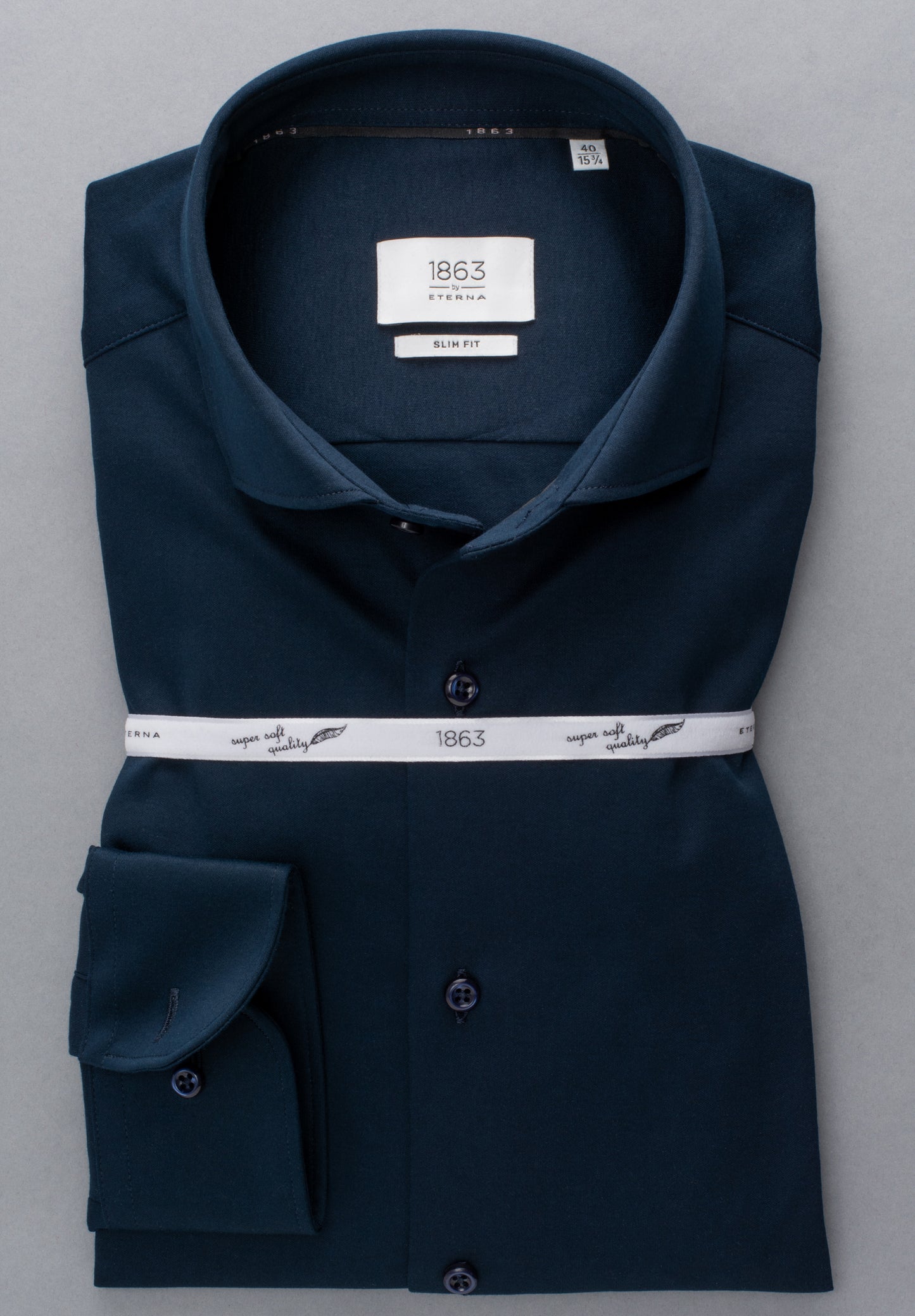 ETERNA LANGARM HEMD SLIM FIT JERSEY SHIRT MARINE