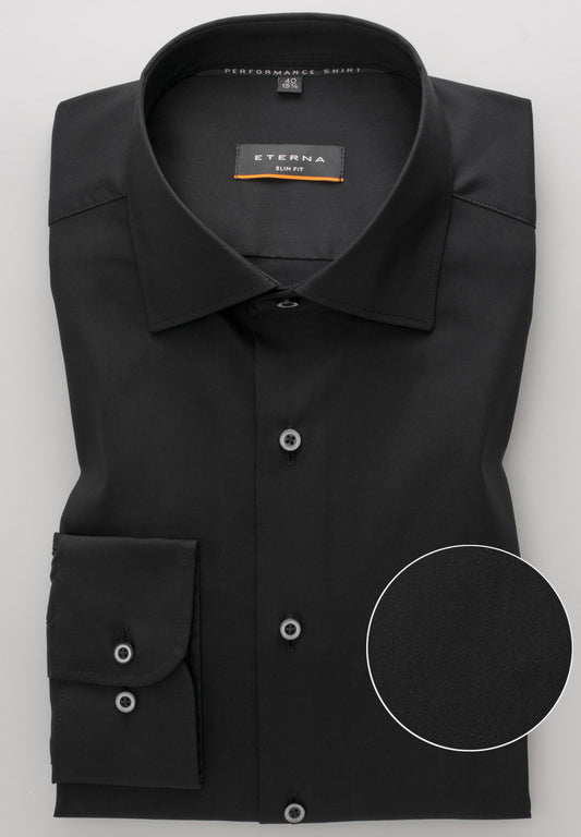 ETERNA LANGARM HEMD SLIM FIT PERFORMANCE SHIRT SCHWARZ