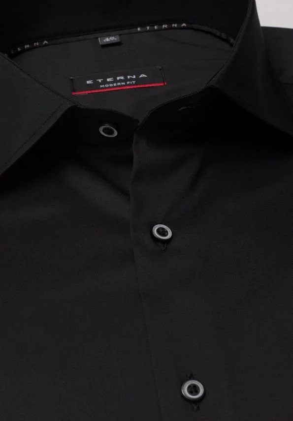 ETERNA LANGARM HEMD MODERN FIT PERFORMANCE SHIRT STRETCH SCHWARZ