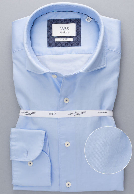 ETERNA LANGARM HEMD SLIM FIT SOFT LUXURY SHIRT HELLBLAU