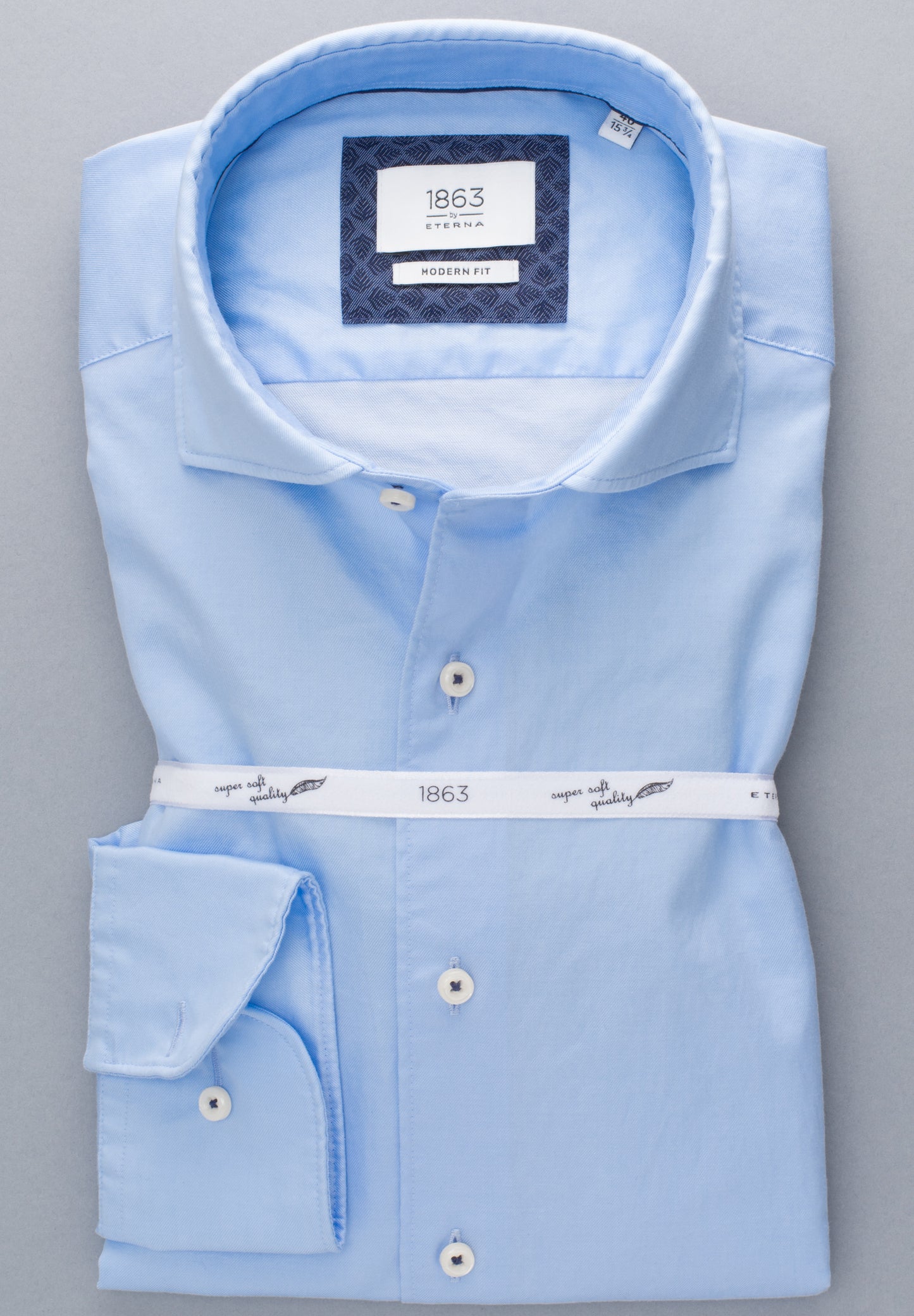 ETERNA LANGARM HEMD MODERN FIT SOFT LUXURY SHIRT HELLBLAU