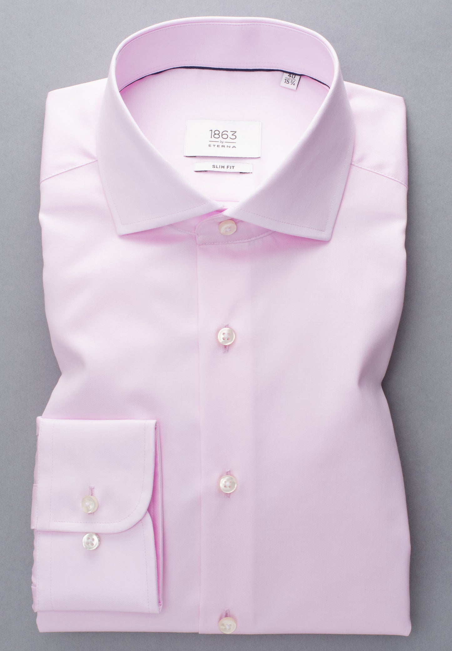 ETERNA LANGARM HEMD LUXURY SHIRT SLIM FIT UNI TWILL ROSA