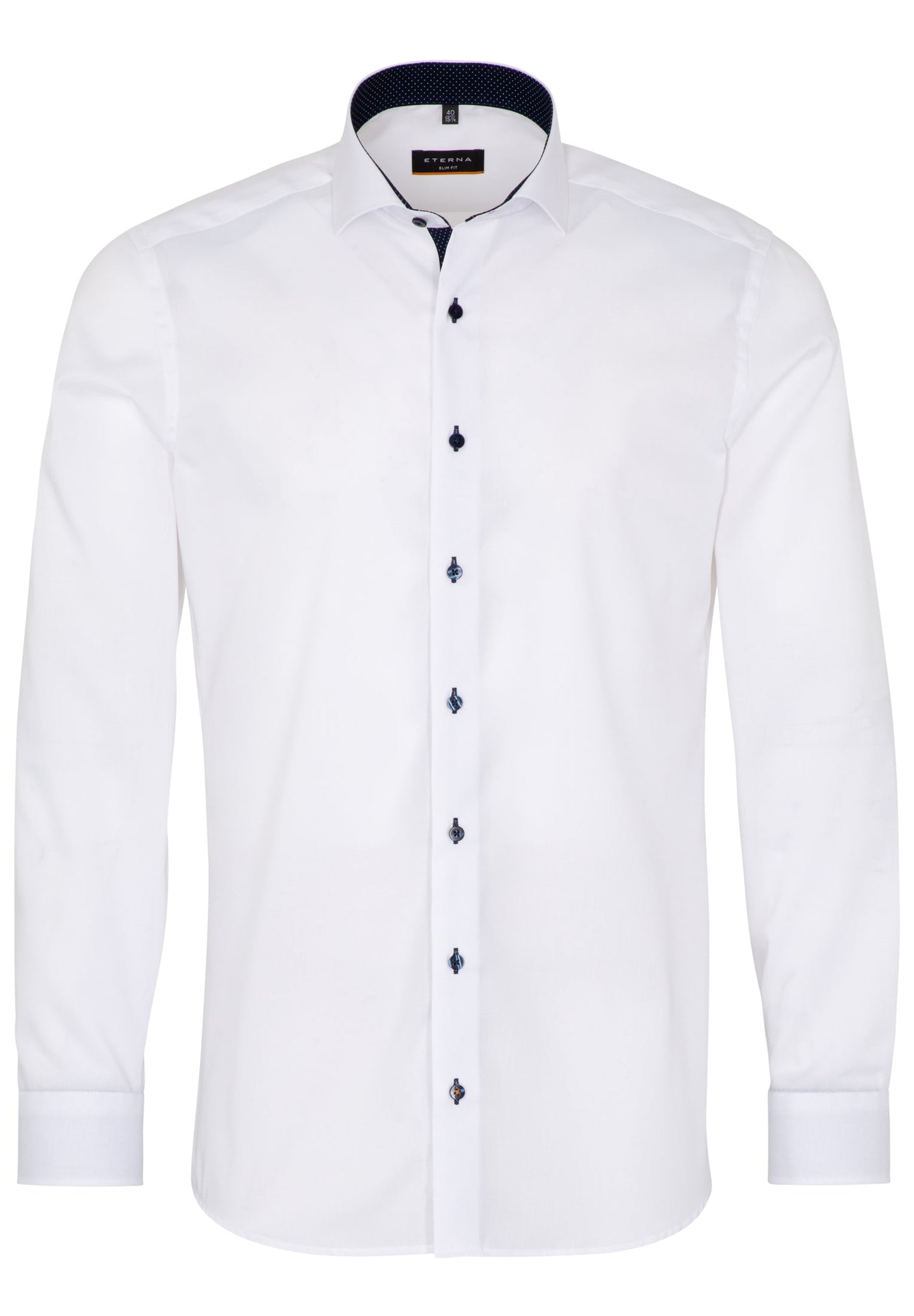 ETERNA LANGARM HEMD SLIM FIT OXFORD WEISS MIT PATCHUNG