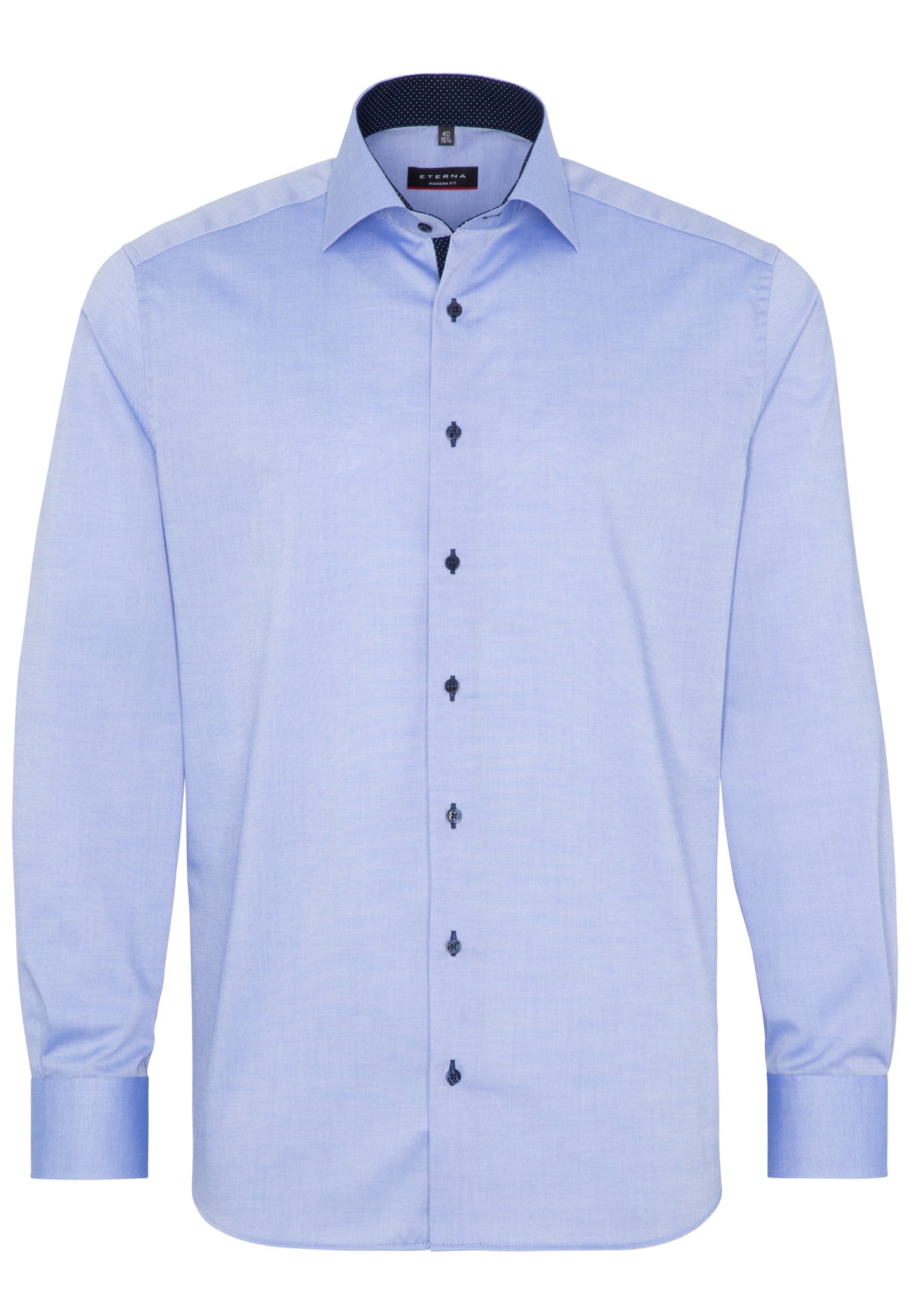 ETERNA LANGARM HEMD MODERN FIT OXFORD HELLBLAU MIT PATCHUNG