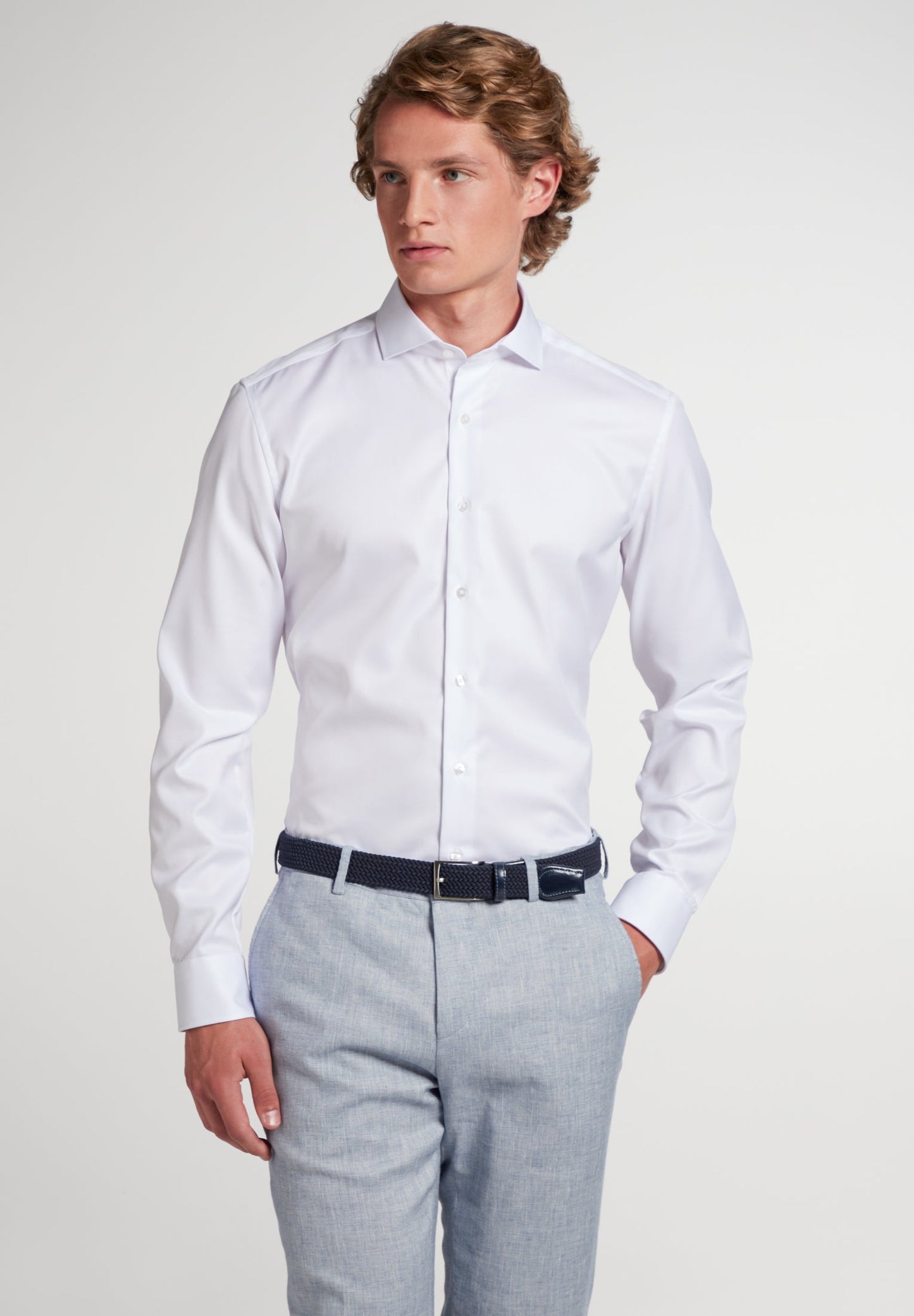 ETERNA LANGARM HEMD SLIM FIT COVER SHIRT WEISS