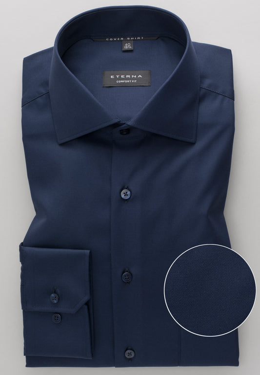 ETERNA LANGARM HEMD COMFORT FIT COVER SHIRT NAVY