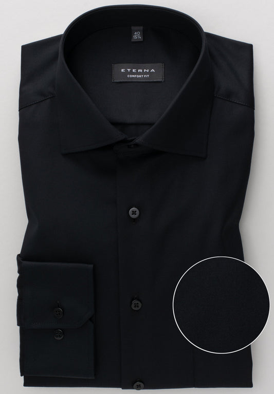 ETERNA LANGARM HEMD COMFORT FIT COVER SHIRT SCHWARZ