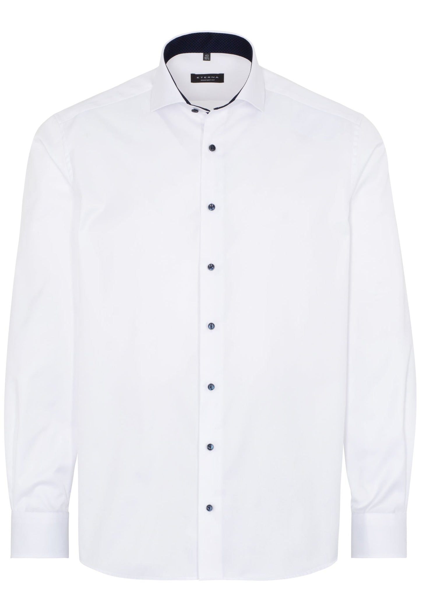 ETERNA LANGARM HEMD COMFORT FIT COVER SHIRT WEISS MIT PATCHUNG