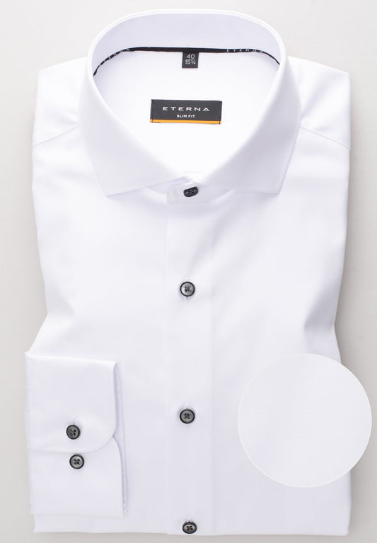 ETERNA LANGARM HEMD SLIM FIT COVER SHIRT WEISS
