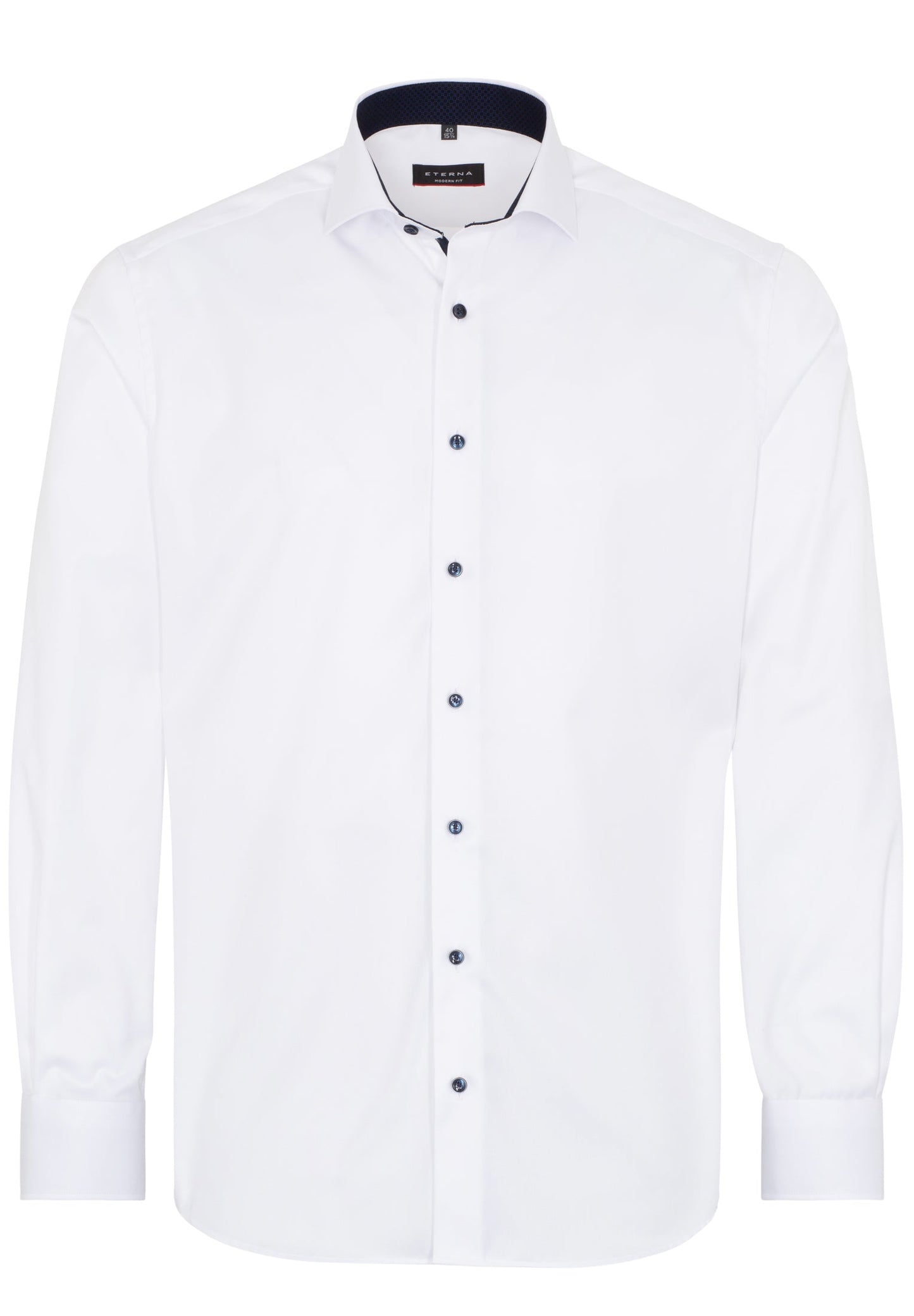 ETERNA LANGARM HEMD MODERN FIT COVER SHIRT WEISS MIT PATCHUNG