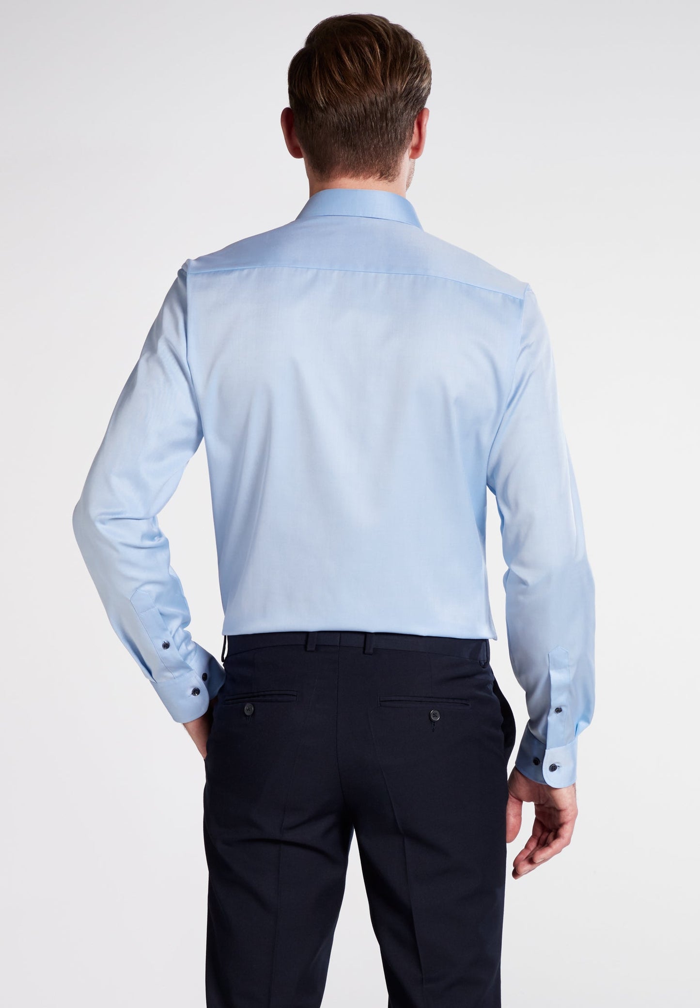 ETERNA LANGARM HEMD SLIM FIT COVER SHIRT BLAU MIT PATCHUNG