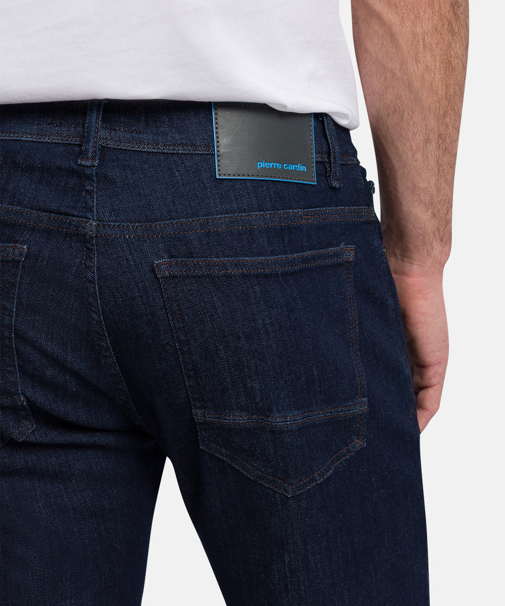 PIERRE CARDIN JEANS FUTUREFLEX LYON TAPTERED TAPERED FIT GREEN RIVET BLUE/BLACK USED