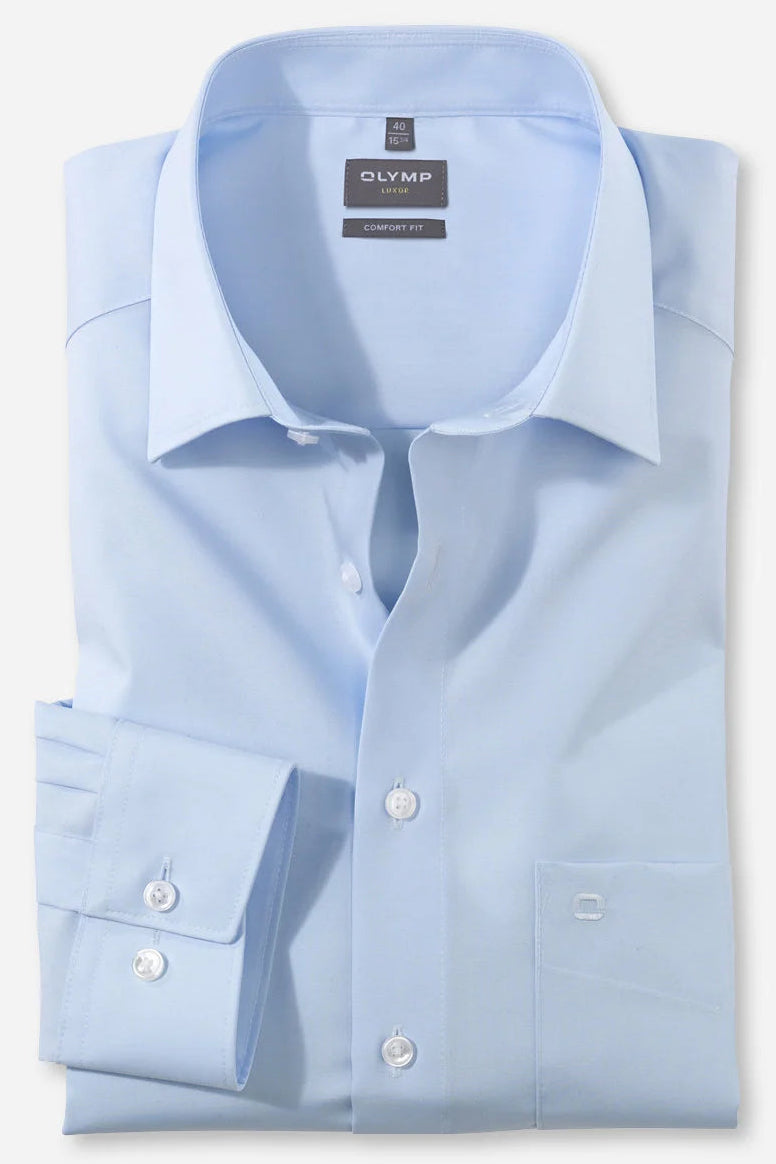 OLYMP LUXOR COMFORT FIT UNI LANGARM HEMD BLAU
