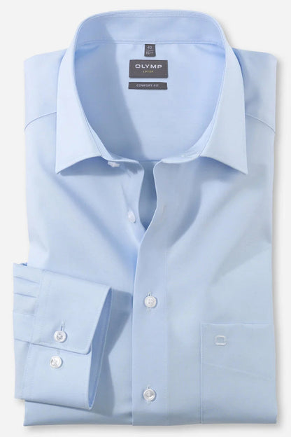 OLYMP LUXOR COMFORT FIT UNI LANGARM HEMD BLAU