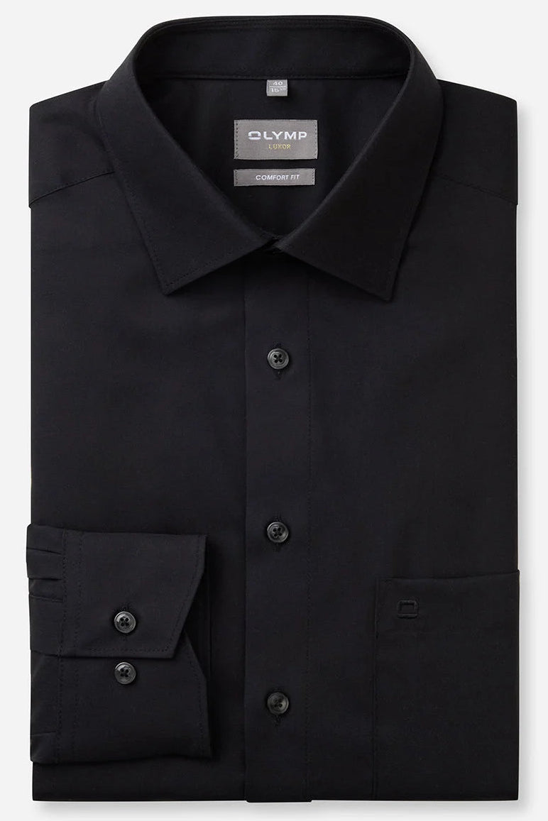 OLYMP LUXOR COMFORT FIT UNI LANGARM HEMD SCHWARZ