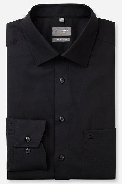 OLYMP LUXOR COMFORT FIT UNI LANGARM HEMD SCHWARZ