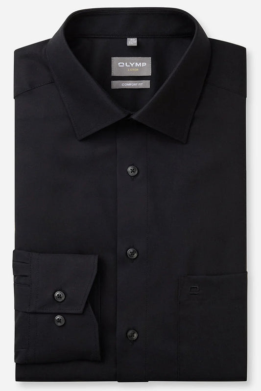 OLYMP LUXOR COMFORT FIT UNI LANGARM HEMD SCHWARZ