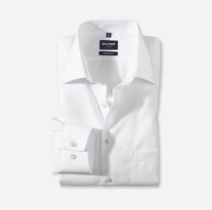 OLYMP UNI LANGARM HEMD MODERN FIT WEISS