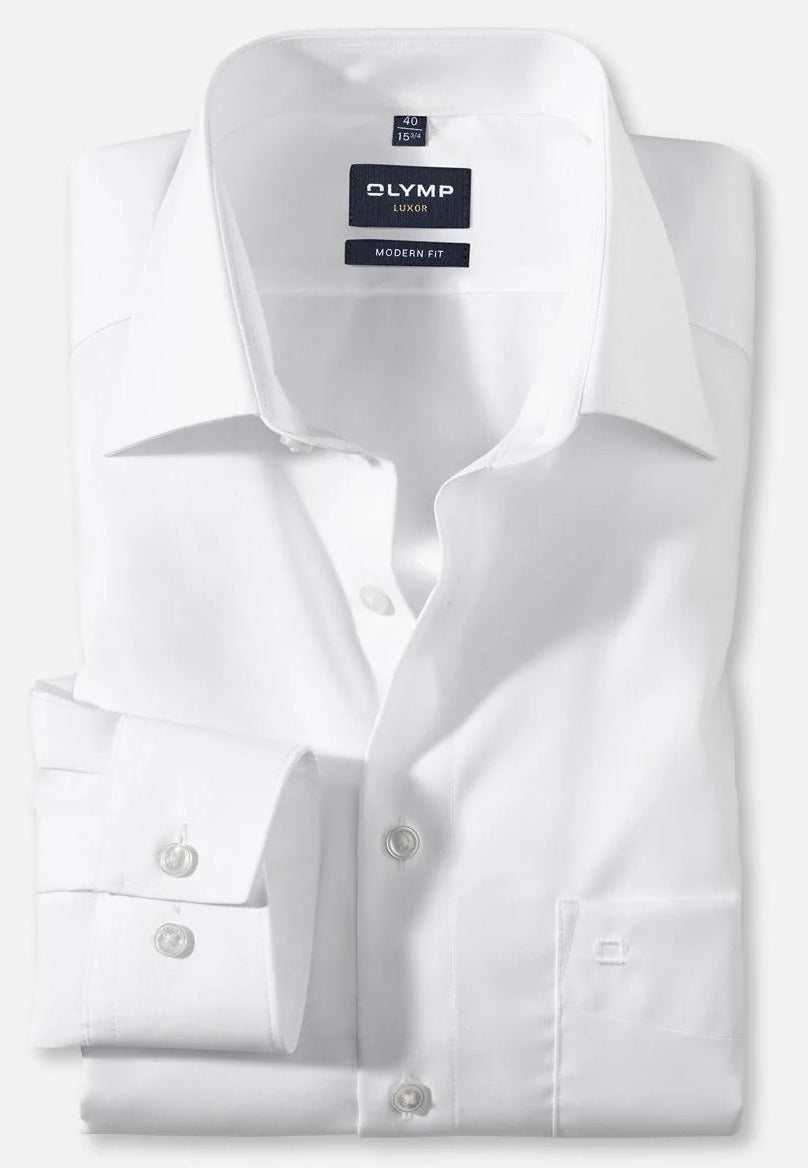 OLYMP UNI LANGARM HEMD MODERN FIT WEISS